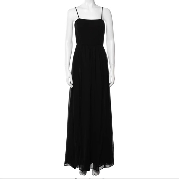 Reformation Black Square Neckline Sleeveless maxi evening gown size 2 - Picture 1 of 3